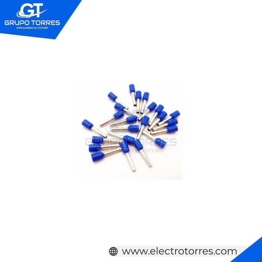 Terminal Sobremoldeado [Ã˜E 1.7mm] Azul (Cable 14 awg) (CaÃ±Ã³n Largo)