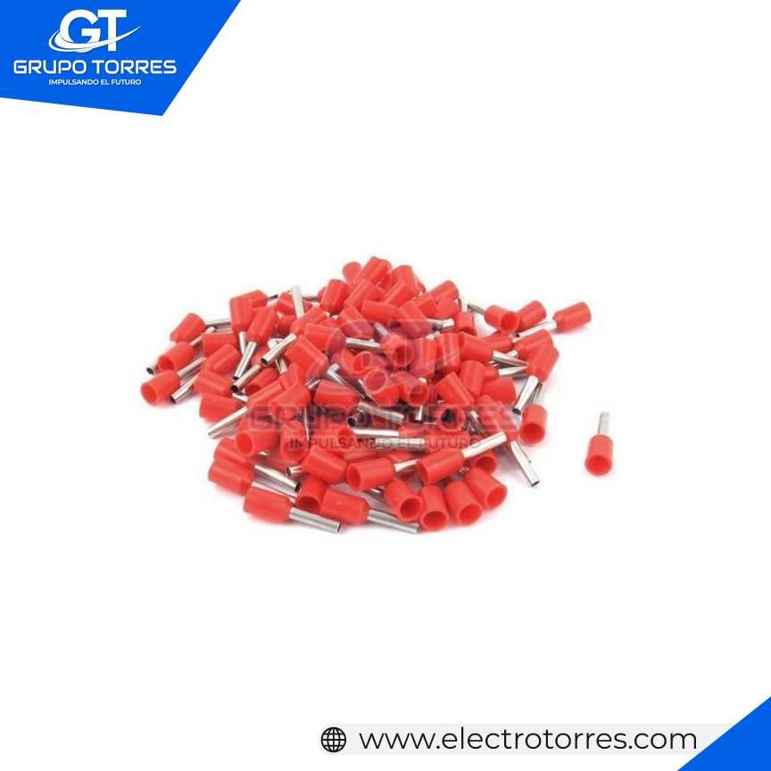 Terminal Sobremoldeado [Ã˜E 1.7mm] Rojo (Cable 16 awg) (CaÃ±Ã³n Largo)