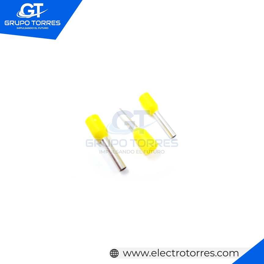 Terminal Sobremoldeado [Ã˜E 1.4mm] Amarillo (Cable 18 awg) (CaÃ±Ã³n Chico)