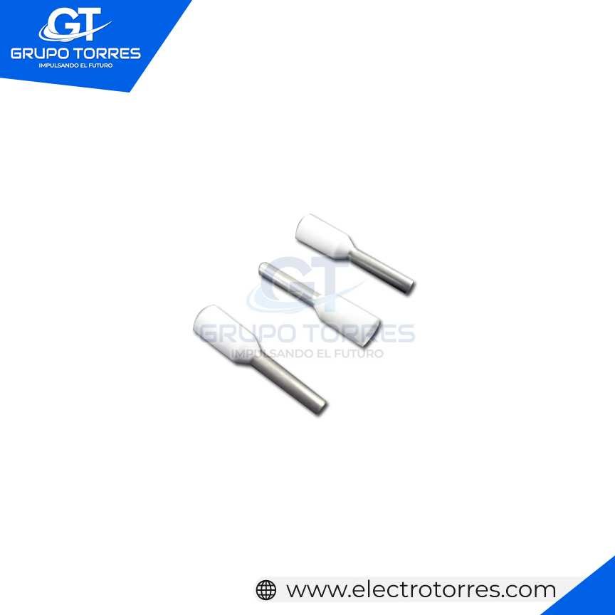Terminal Sobremoldeado [Ã˜E 1.2mm] Blanco (Cable 20 awg) (CaÃ±on Chico)