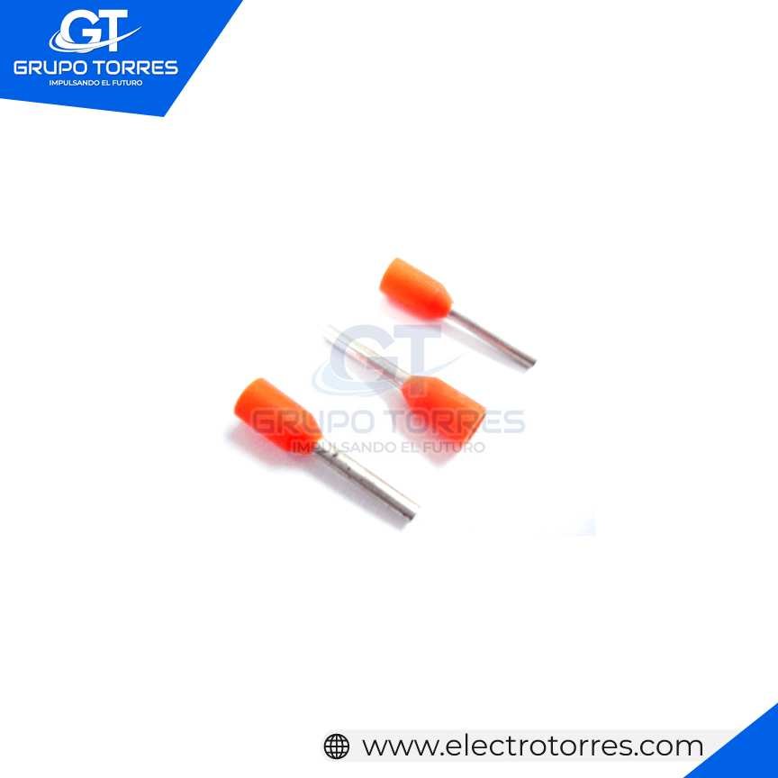 Terminal Sobremoldeado [Ã˜E 1mm] Anaranjado (Cable 22 awg) (CaÃ±Ã³n Chico)