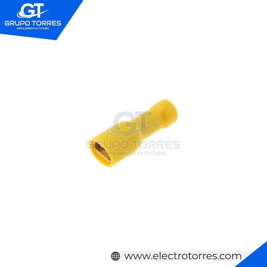 Terminal Totalmente Aislado Hembra PVC Amarillo (Cable 12-10)