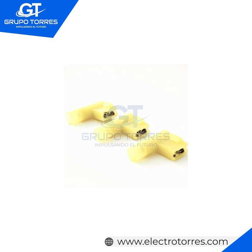 Terminal Total Aislado Hembra Tipo Bandera Nylon Amarillo (Cable 12-10 awg)