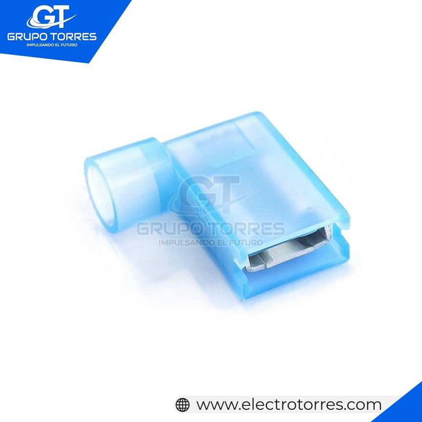 Terminal Total Aislado Hembra Tipo Bandera Nylon Azul (Cable 16-14 awg)