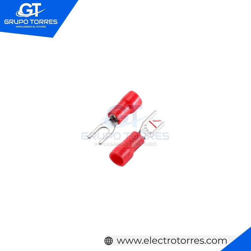 Terminal Aislado 5/32Â´Â´ Tipo UÃ±a Rojo (Cable 22-16 awg)