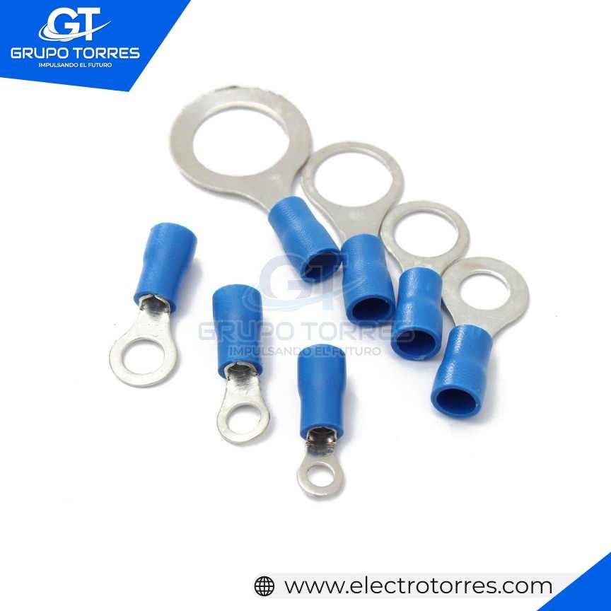 Terminal Aislado 1/4Â´Â´ Tipo Ojal Azul (Cable 16-14 awg)