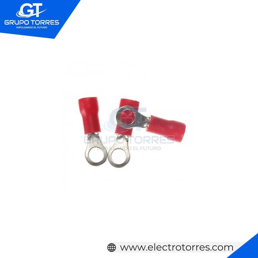 Terminal Aislado 5/16Â´Â´ Tipo Ojal Rojo (Cable 22-16 awg)