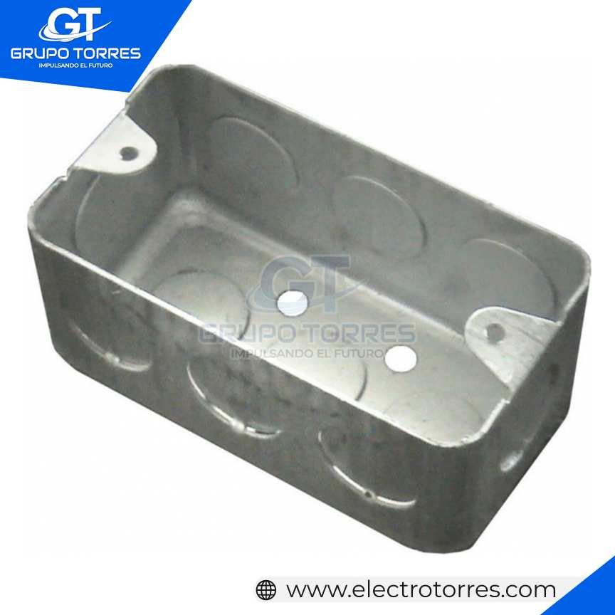 CAJA RECTANGULAR METALICO CON SALIDA 3/4´´ PESADA 1/20 GT