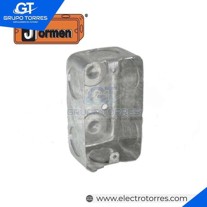 CAJA RECTANGULAR METALICA CON SALIDA 3/4´´ 1/27 JORMEN