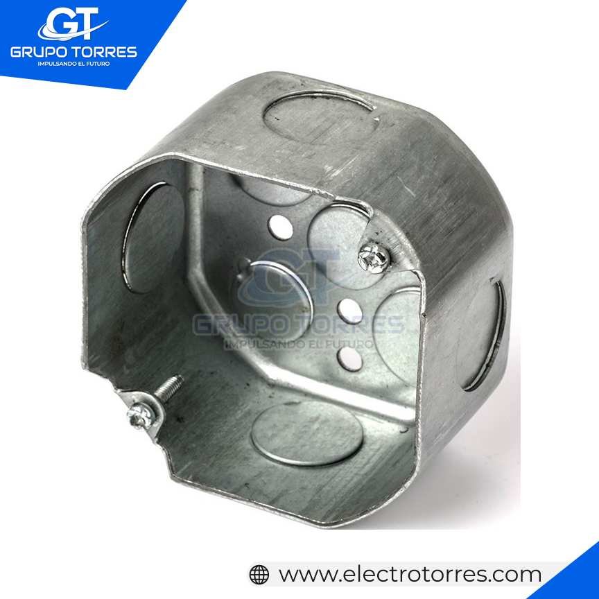 CAJA OCTOGONAL METALICO CON SALIDA 1´´ PESADA 1/20 GT