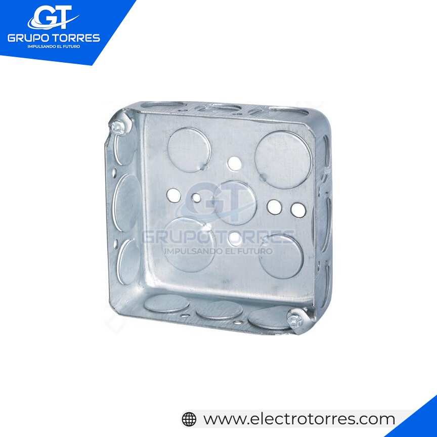 CAJA GANG METALICO CON SALIDA 3/4´´ 4X4X1.5 PESADA 1/20 GT