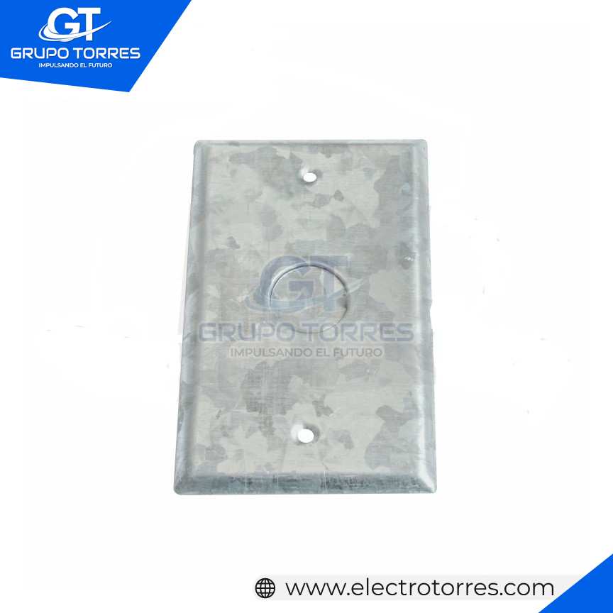 TAPA RECTANGULAR METALICA CON SALIDA 1/2´´ 1/27 GT