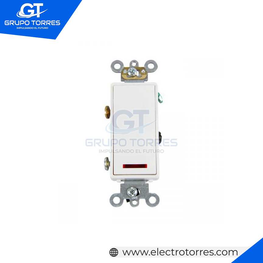 INTERRUPTOR SIMPLE DECORA PLUS 20A 250V L/T CON PILOTO