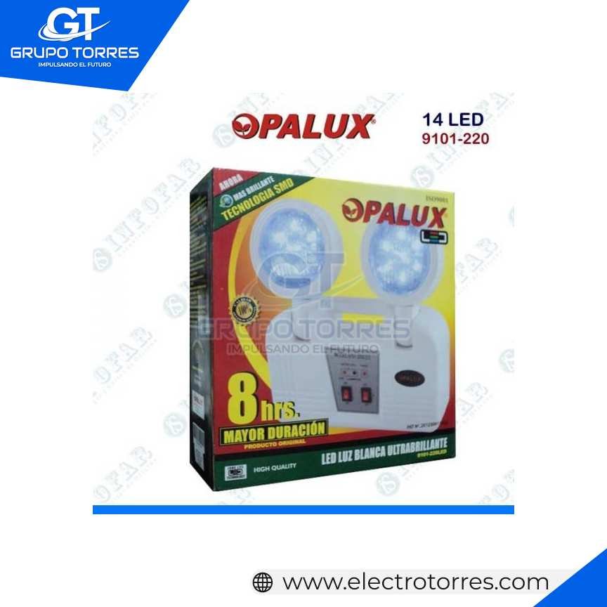 LAMPARA EMERGENCIA 8H 14LED SMD 180° LUZ DIA