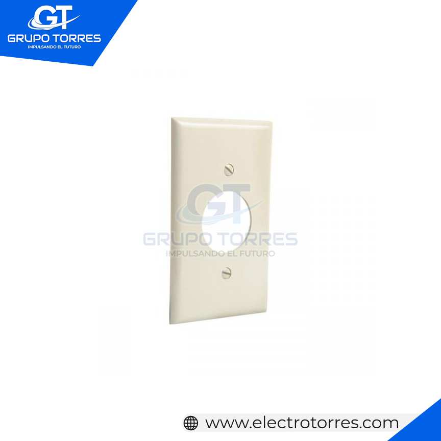 PLACA SIMPLE NYLON PARA TOMACORRIENTE15A Y 20A MARFIL