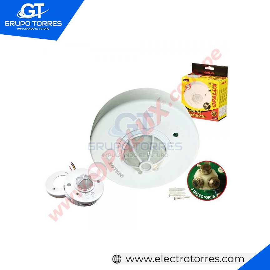 SENSOR DE MOVIMIENTO 360° 12MTS P/TECHO IP20 220-240VAC