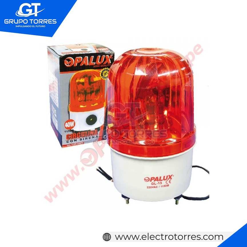 CIRCULINA CON SIRENA 220V NARANJA 115DB 40W