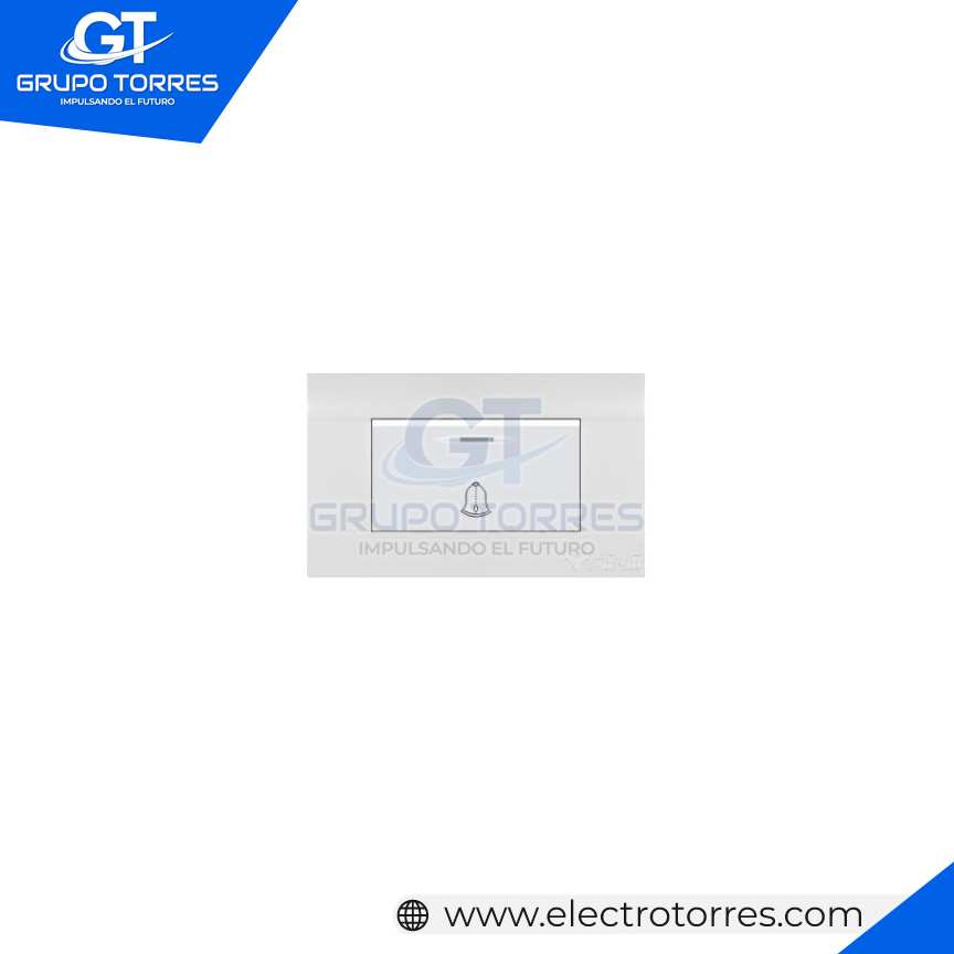 PULSADOR TIMBRE RECTANGULAR BLANCO