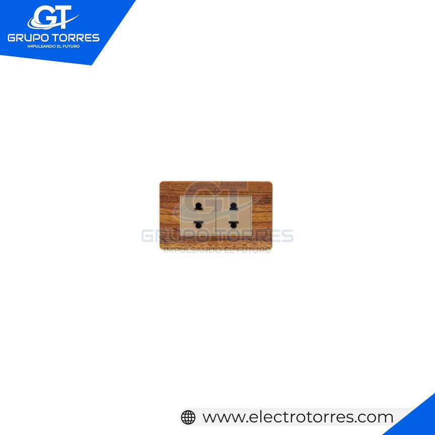 TOMACORRIENTE DOBLE SIMPLE MADERA