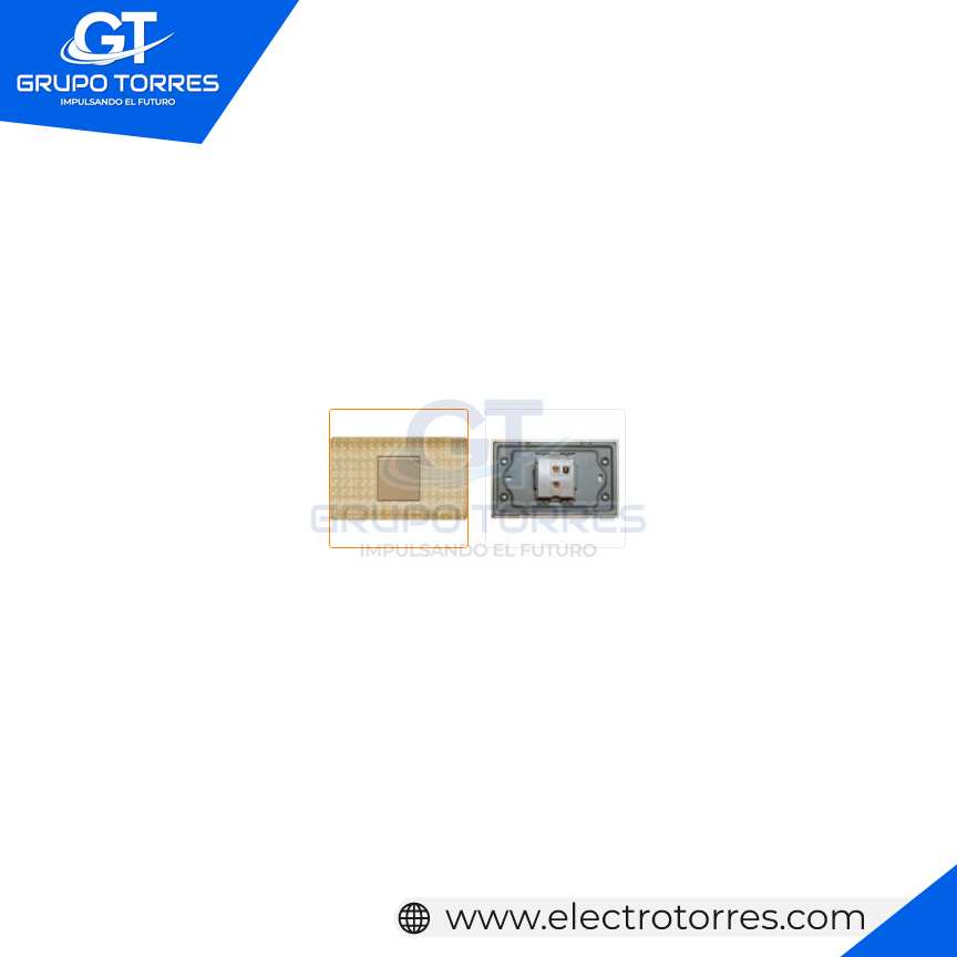 CONMUTADOR SIMPLE RECTANGULAR ORO BRILLANTE