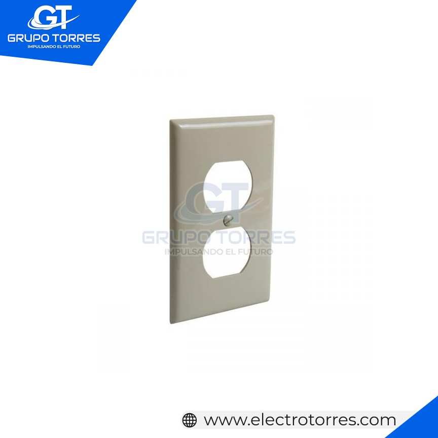 PLACA DOBLE NYLON PARA TOMACORRIENTE MARFIL