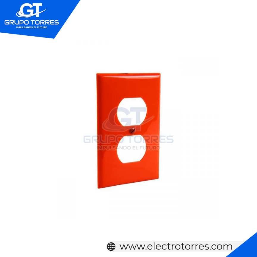 PLACA DOBLE NYLON PARA TOMACORRIENTE ANARANJADO