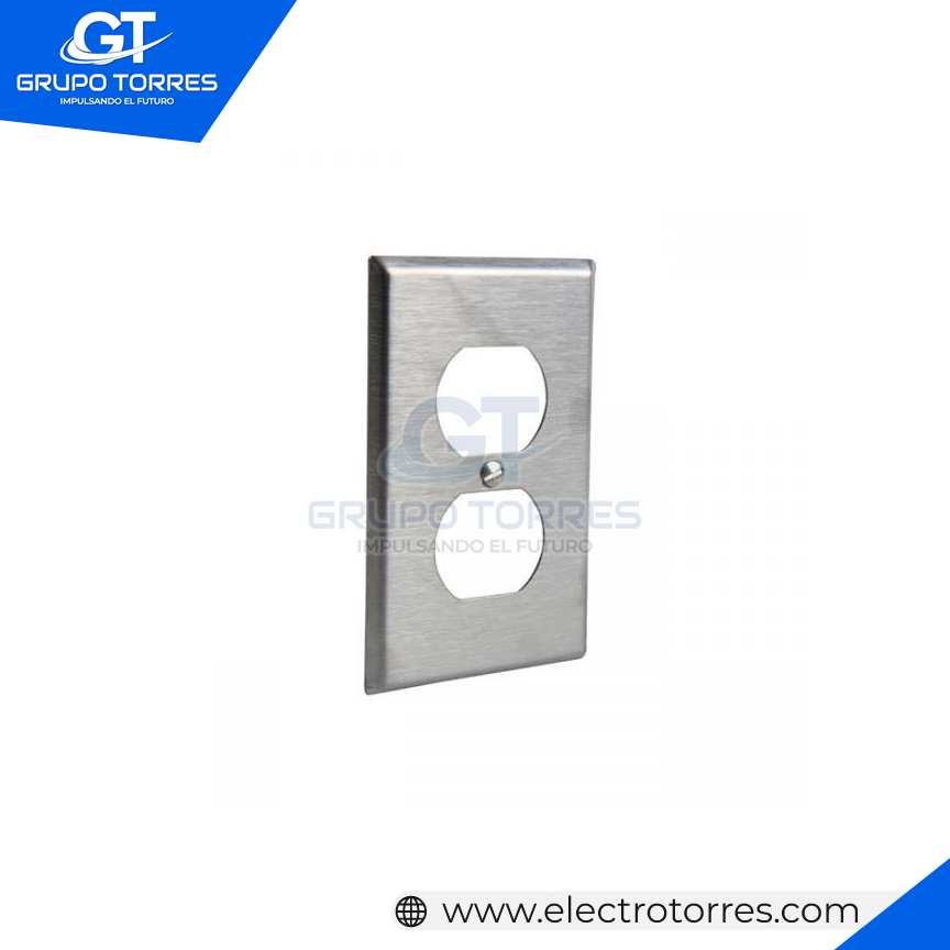 PLACA DOBLE DE ACERO PARA TOMACORRIENTE