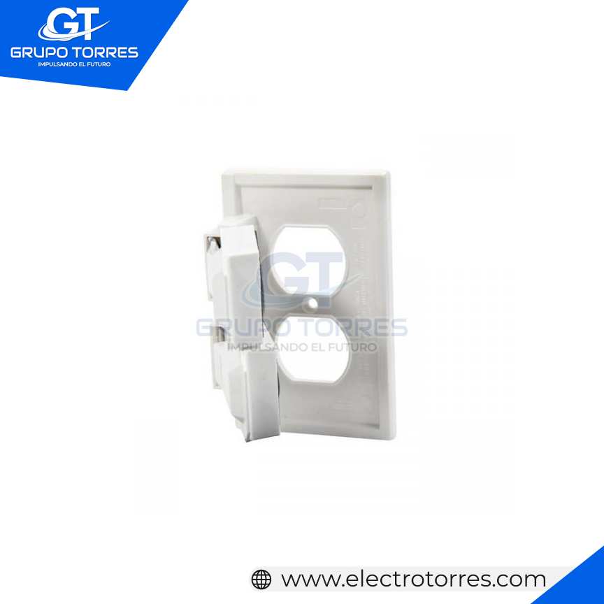 PLACA DOBLE HERMÉTICA HORIZONTAL BAQUELITA BLANCA