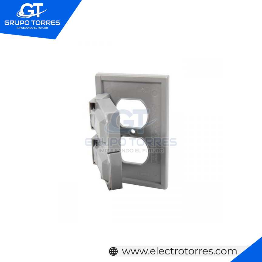 PLACA DOBLE HERMÉTICA HORIZONTAL BAQUELITA GRIS