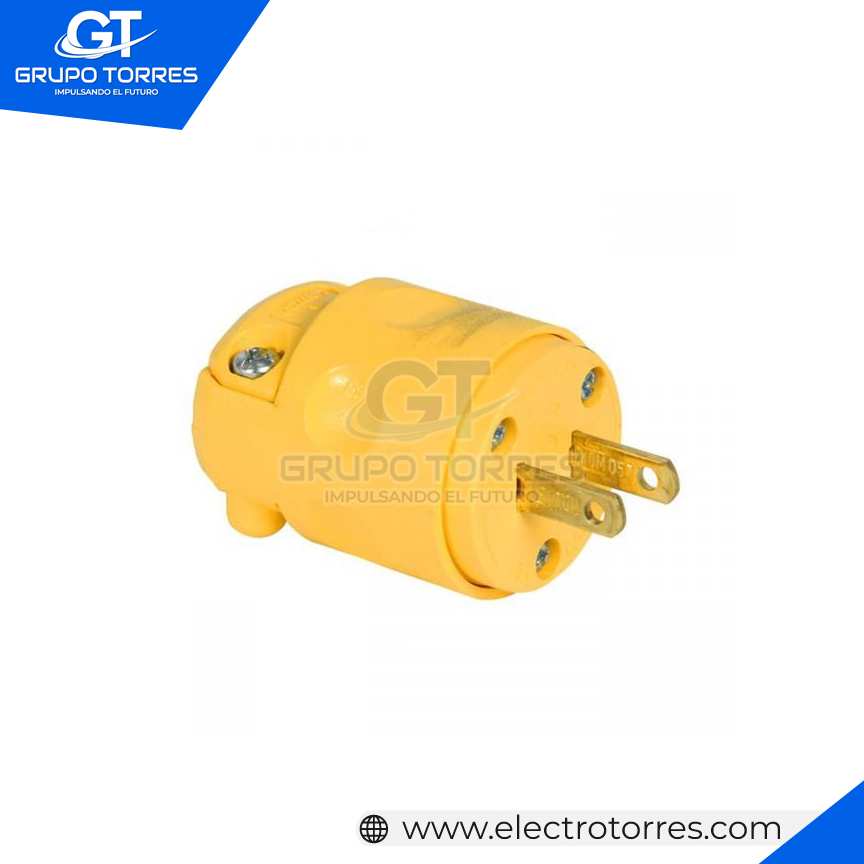 ENCHUFE 2 PATAS 15A 125V PVC AMARILLO