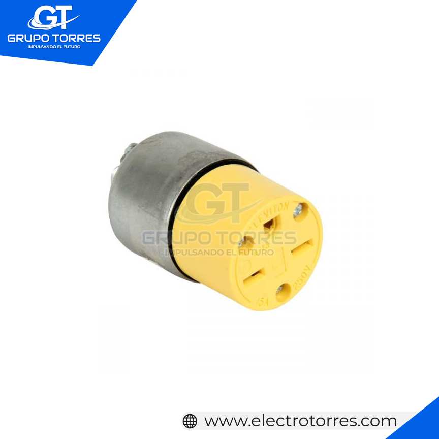 CONECTOR AÉREO 15A 250V L/T M/CHINO BLINDADO