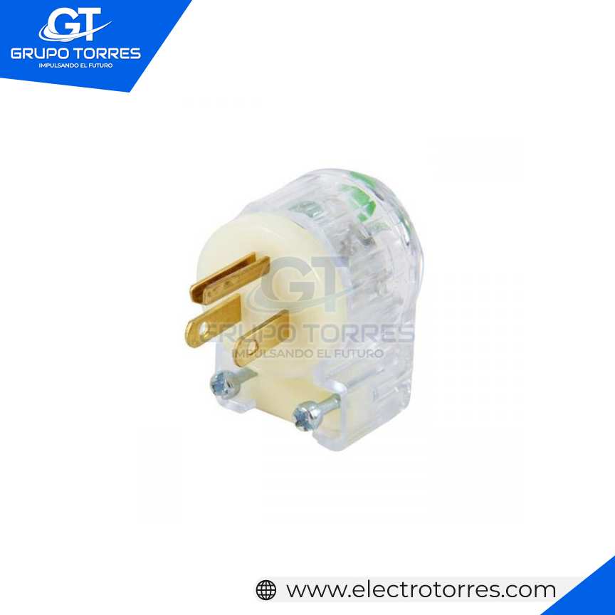 ENCHUFE 15A 125V L/T GRADO HOSPITAL TRANSPARENTE ANGLE