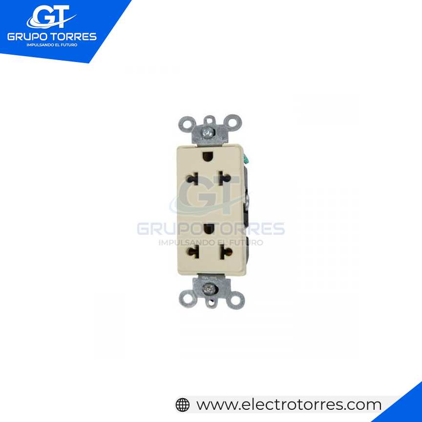TOMACORRIENTE DOBLE PARA EMPOTRAR DECORA UNIVERSAL 2 X 15A L/T 250V MARFIL