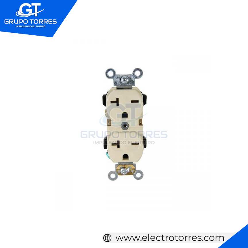 TOMACORRIENTE DOBLE PARA EMPOTRAR COMERCIAL CHINO 2 X 15A L/T 250V MARFIL