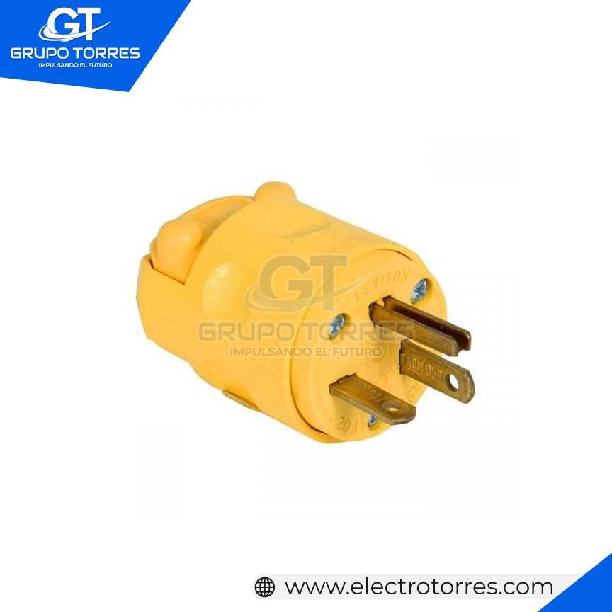 ENCHUFE 20A 125V L/T PVC AMARILLO