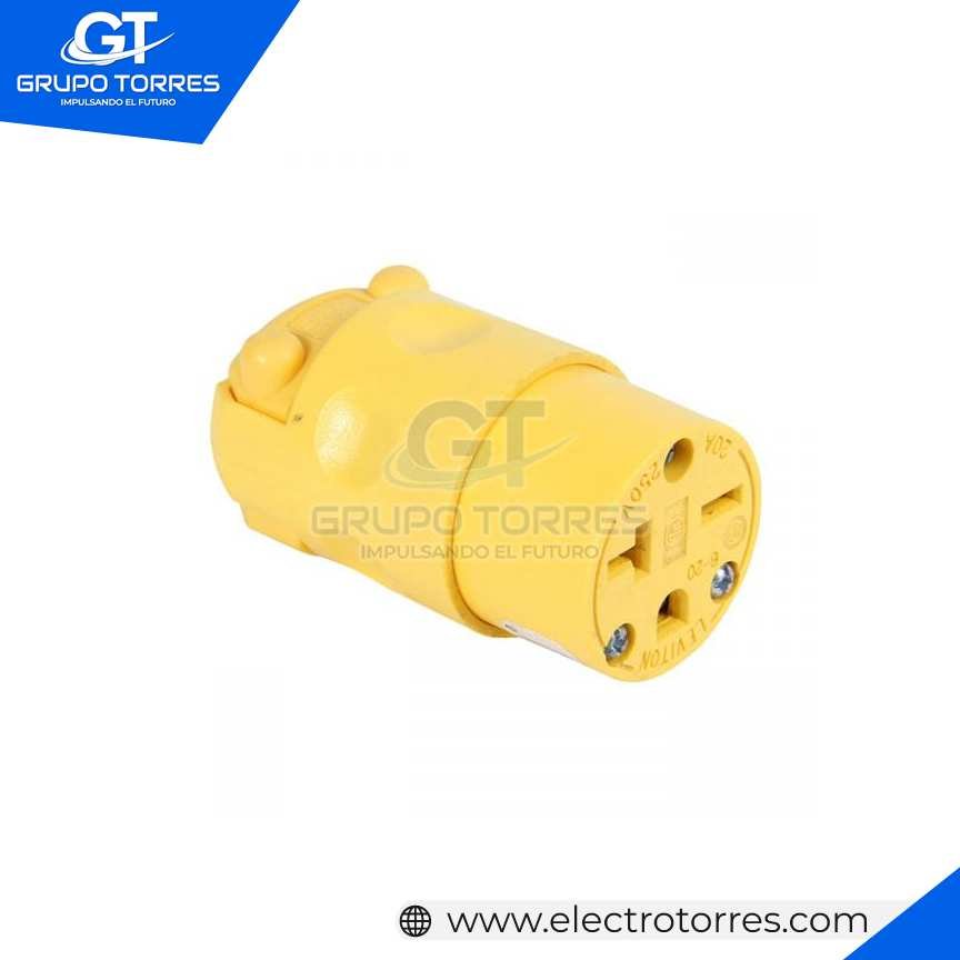 CONECTOR AÉREO 20A 250V TUERTO CHINO PVC AMARILLO