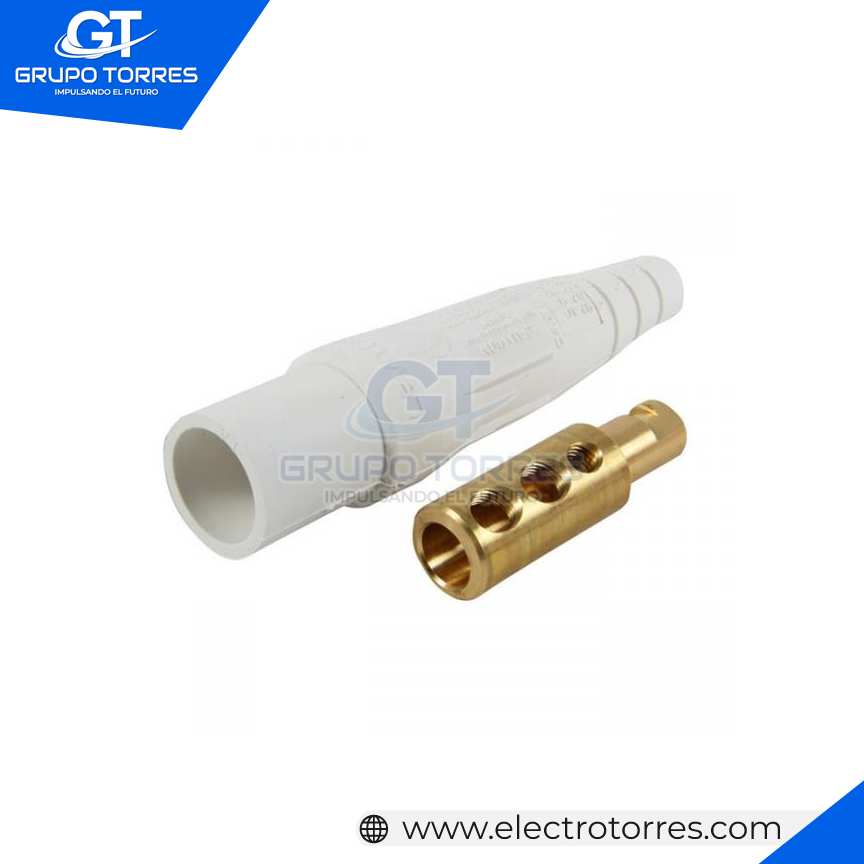 ENCHUFE (MALE) CON 2 PERNOS 400A 600V TIPO CAM LOCK BLANCO C:1/0-4/0