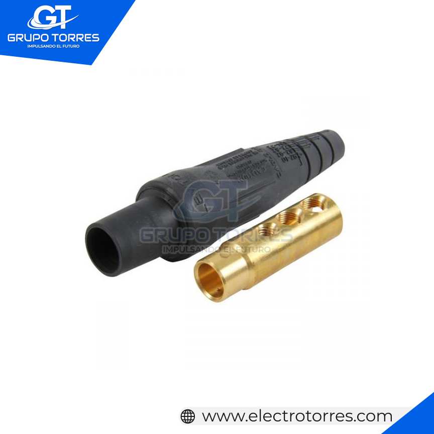 CONECTOR (FEMALE) ON 2 PERNOS 400A 600V TIPO CAM LOCK NEGRO C:1/0-4/0