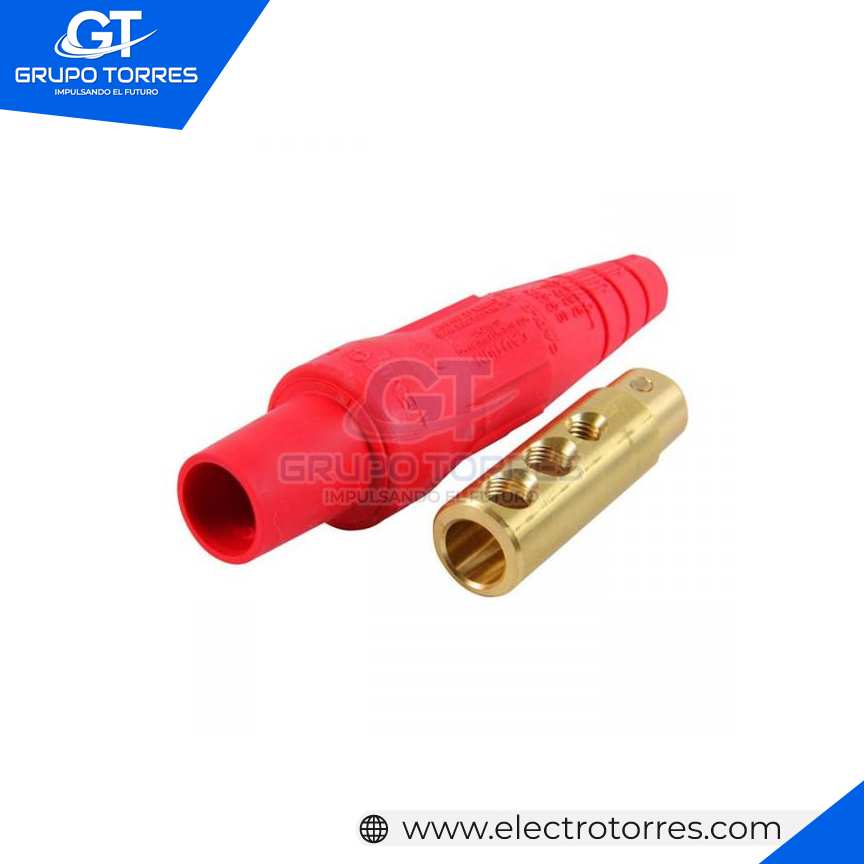 CONECTOR (FEMALE) ON 2 PERNOS 400A 600V TIPO CAM LOCK ROJO C:1/0-4/0