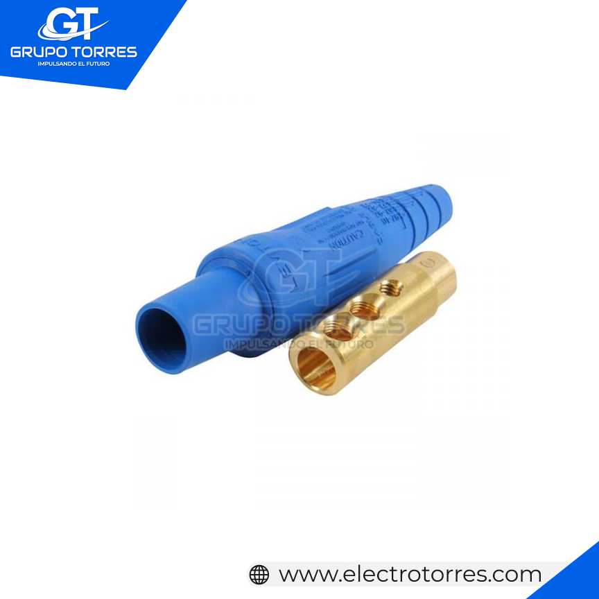 CONECTOR (FEMALE) ON 2 PERNOS 400A 600V TIPO CAM LOCK AZUL C:1/0-4/0
