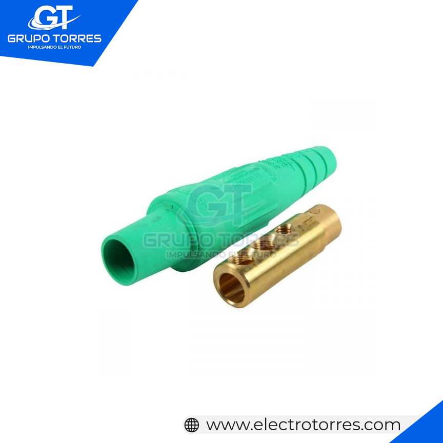CONECTOR (FEMALE) ON 2 PERNOS 400A 600V TIPO CAM LOCK VERDE C:1/0-4/0