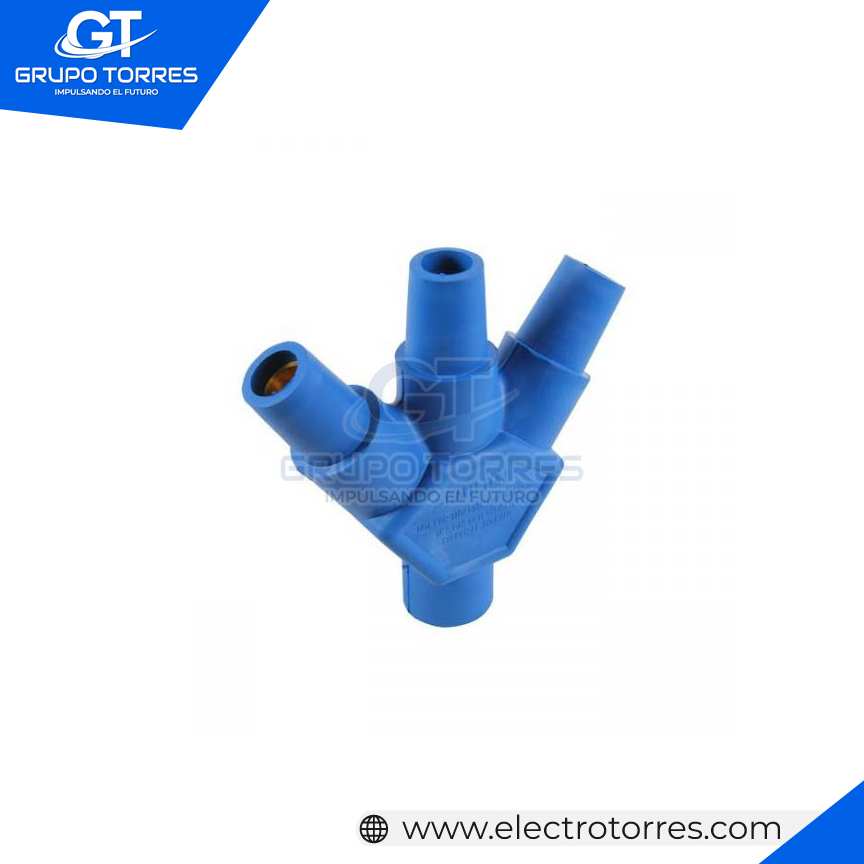 ENCHUFE TRIPLE ENTRADA (MALE/FEMALE) 400A 600V TIPO CAM LOCK AZUL