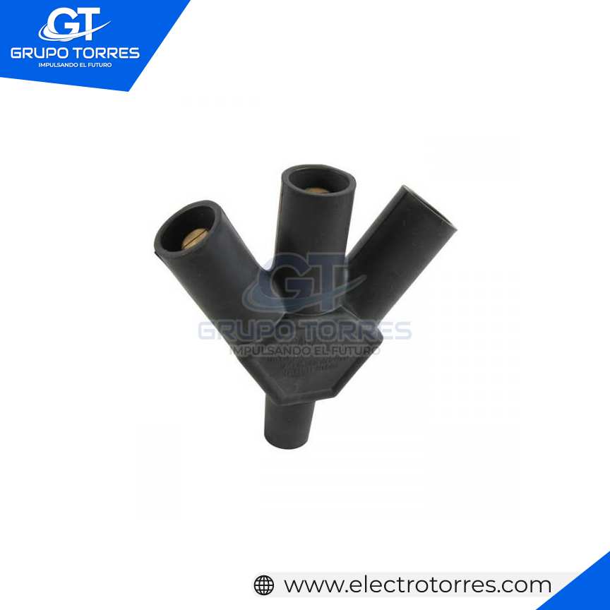 TOMACORRIENTE CON 3 ENCHUFES 400A 600V TIPO CAM LOCK NEGRO