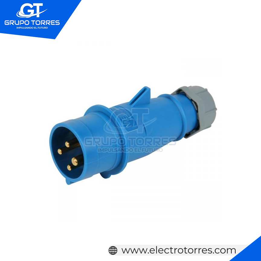 ENCHUFE 16A 3P+T 250V AZUL 9H IP44