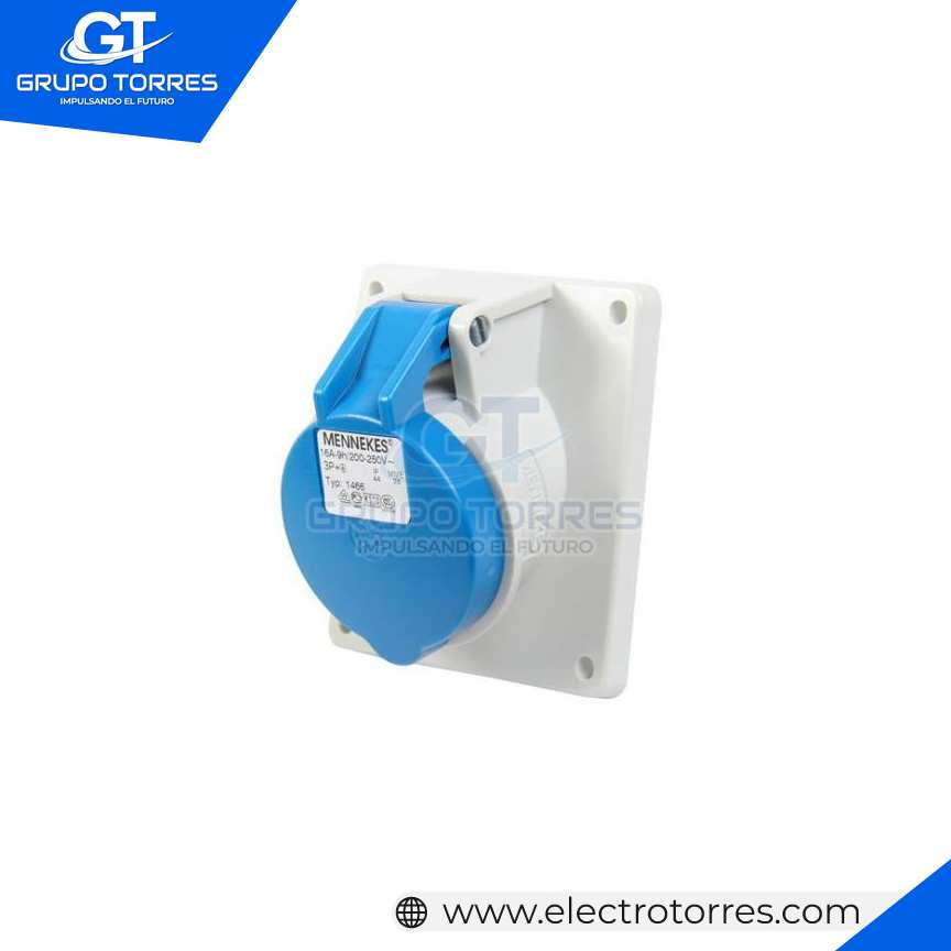 TOMACORRIENTE EMPOTRABLE 16A 3P+T 250V AZUL 9H IP44