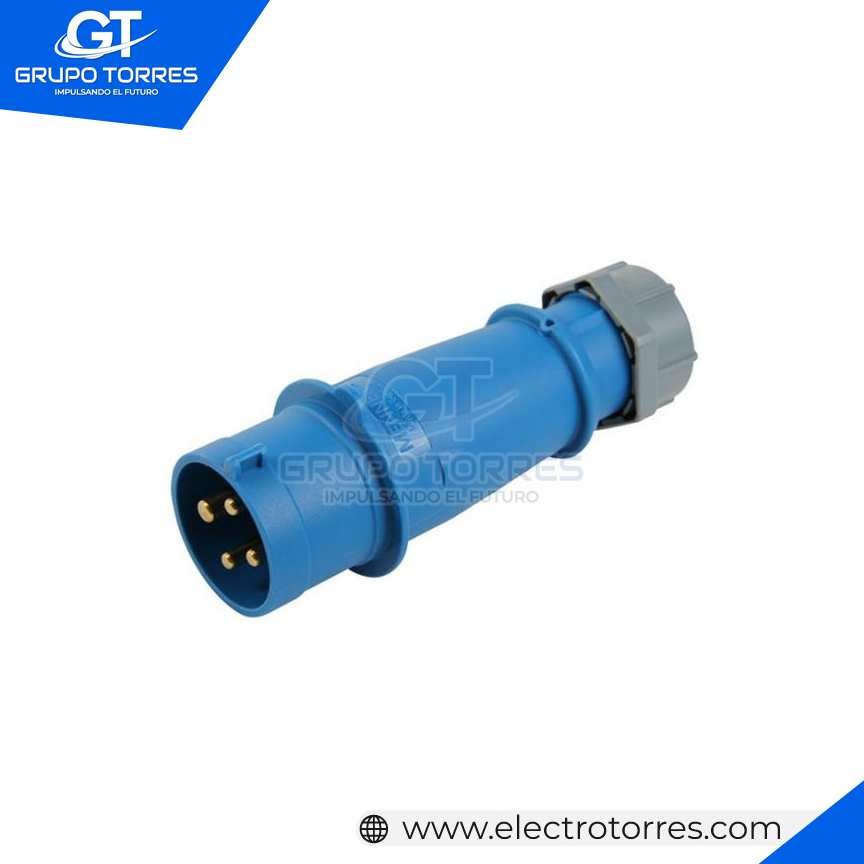 ENCHUFE 32A 3P+T 250V AZUL 9H IP4