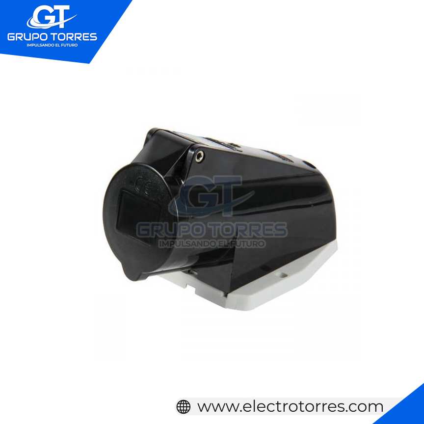 TOMACORRIENTE VISIBLE 16A 3P+T 500V NEGRO 7H IP44