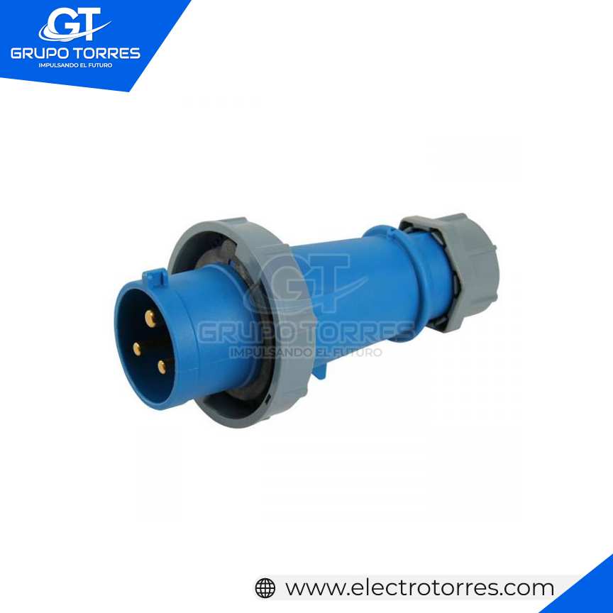 ENCHUFE 32A 2P + T 250V AZUL 6H
