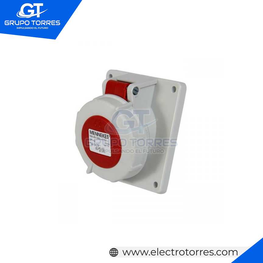 TOMACORRIENTE EMPOTRABLE 16A 3P+T 400V ROJO 6H