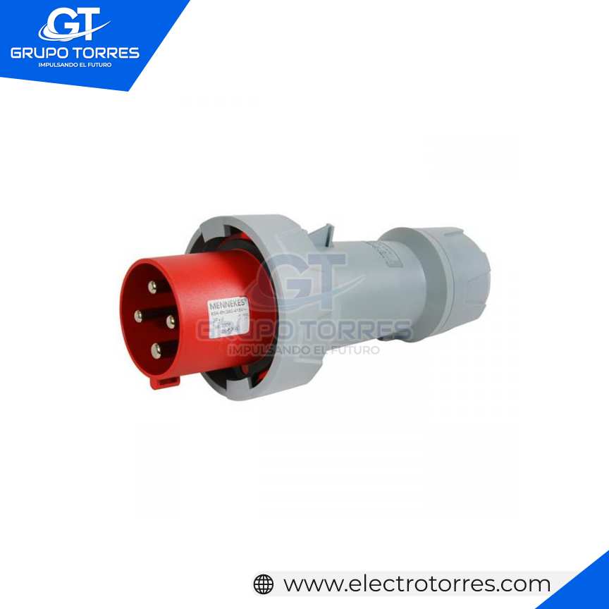 ENCHUFE 63A 3P+T 415V ROJO 6H POWERTOP PLUS